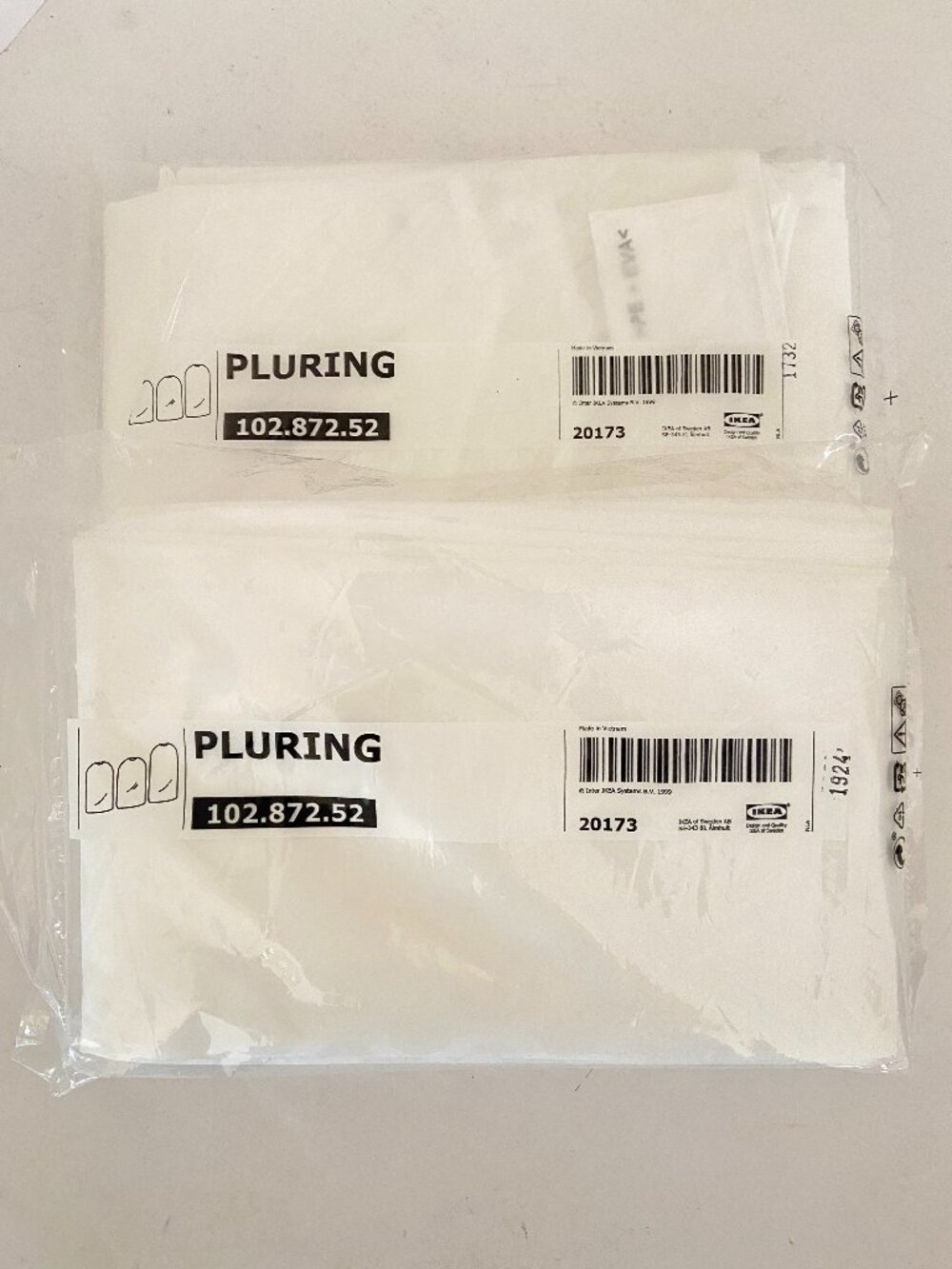 Lot of 2 - IKEA PLURING Clothes Cover Sets (6 Total Covers)